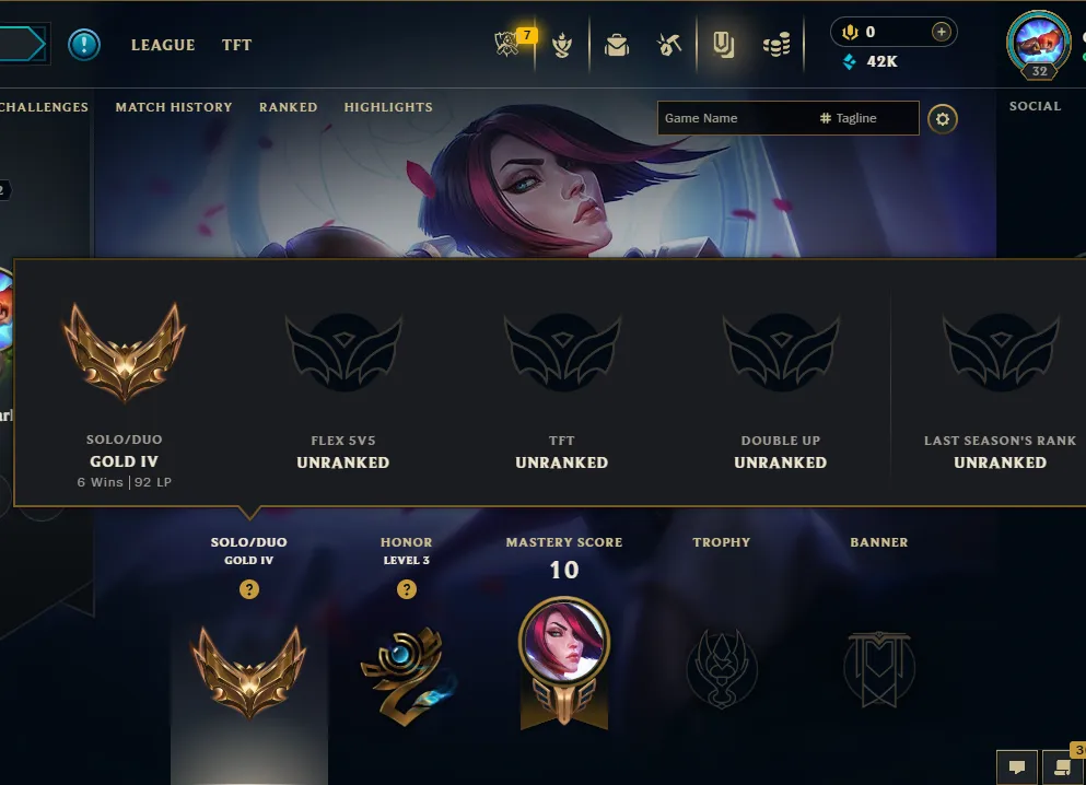 MENA LoL Account - Gold IV Smurf 60% Winrate | 40K BE | Changeable ID | Full Access | Instant Delivery